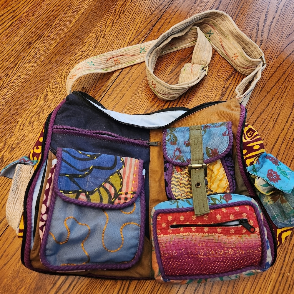 NATURAL LIFE Colorful Patchwork Shoulder Bag